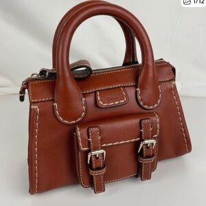 Chloe mini Edith  Brown Leather Top-Handle Satchel